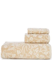 Southern Living Willa Colleciton Jacquard Woven Vine Print Pattern Bath Towels