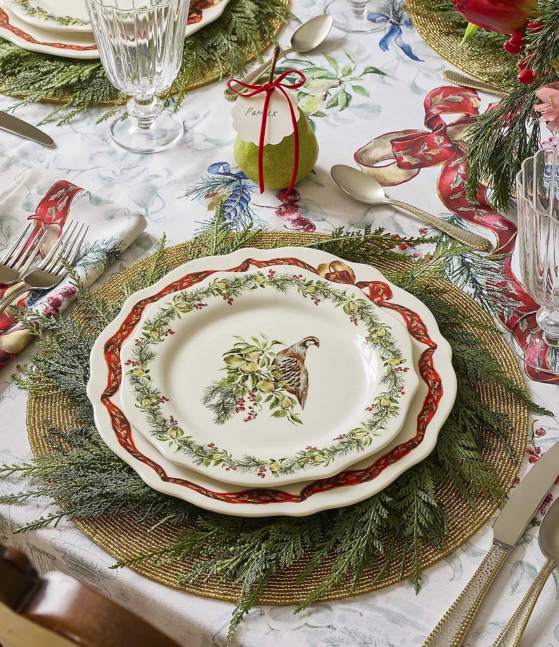 Southern Living 12 Days of Christmas Collection Bow Dinner Plates, Set of 2