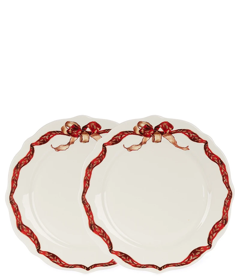 Southern Living 12 Days of Christmas Collection Bow Dinner Plates, Set of 2