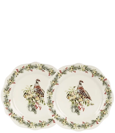 Southern Living 12 Days of Christmas Collection Partridge Accent Plates, Set of 2