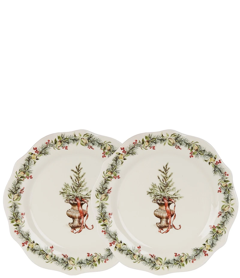 Southern Living 12 Days Of Christmas Collection Topiary Accent Plates, Set of 2