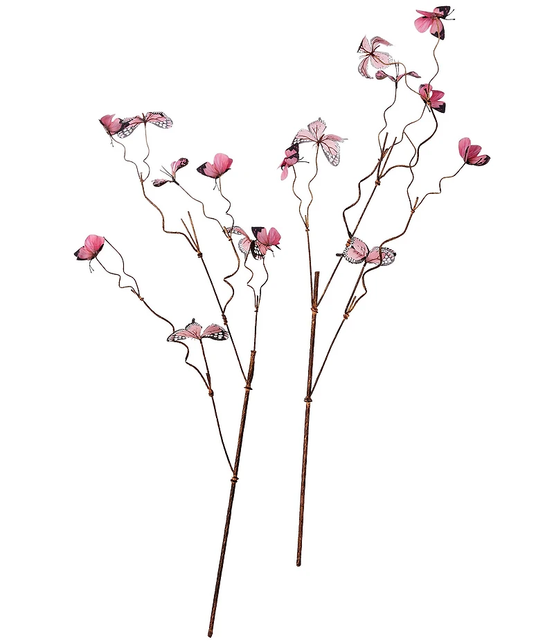 Southern Living 36-inch Faux Butterfly Spray Pick, Set of 2