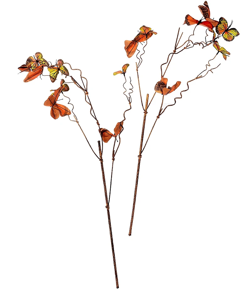 Southern Living 36-inch Faux Butterfly Spray Pick, Set of 2