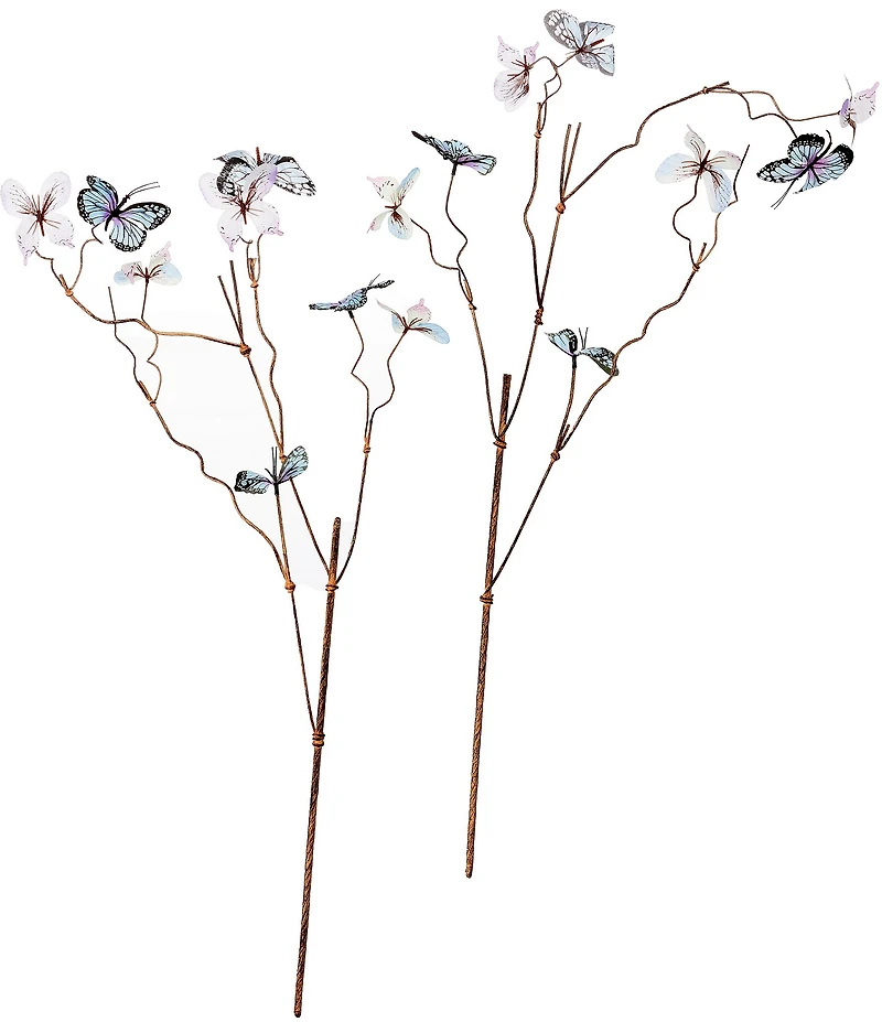 Southern Living 36-inch Faux Butterfly Spray Pick, Set of 2
