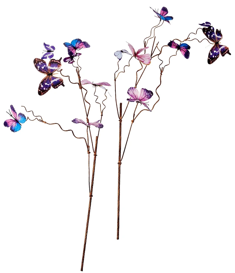 Southern Living 36-inch Faux Butterfly Spray Pick, Set of 2