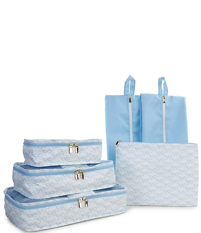 Southern Living Blue Bow 6-Piece Packing Cube Set