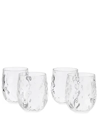 Southern Living Acrylic Valencia Stemless Wine Glasses Set of 4