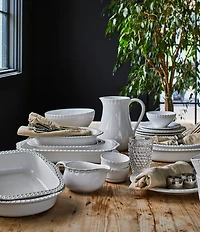 Southern Living Alexa Embossed Stoneware Oval Platter