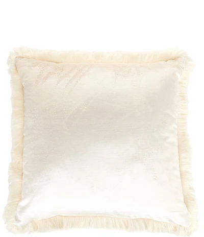 Southern Living Angora Velvet Fringed Square Pillow