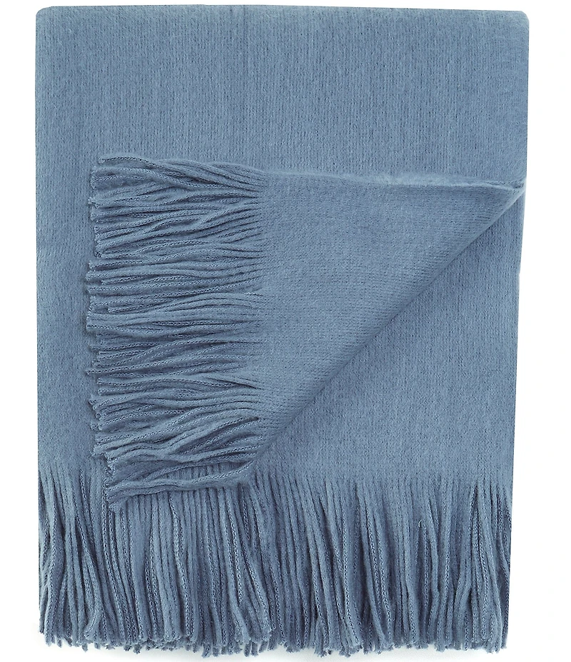Southern Living Ashford Brushed Knit Fringed Acrylic Throw Blanket