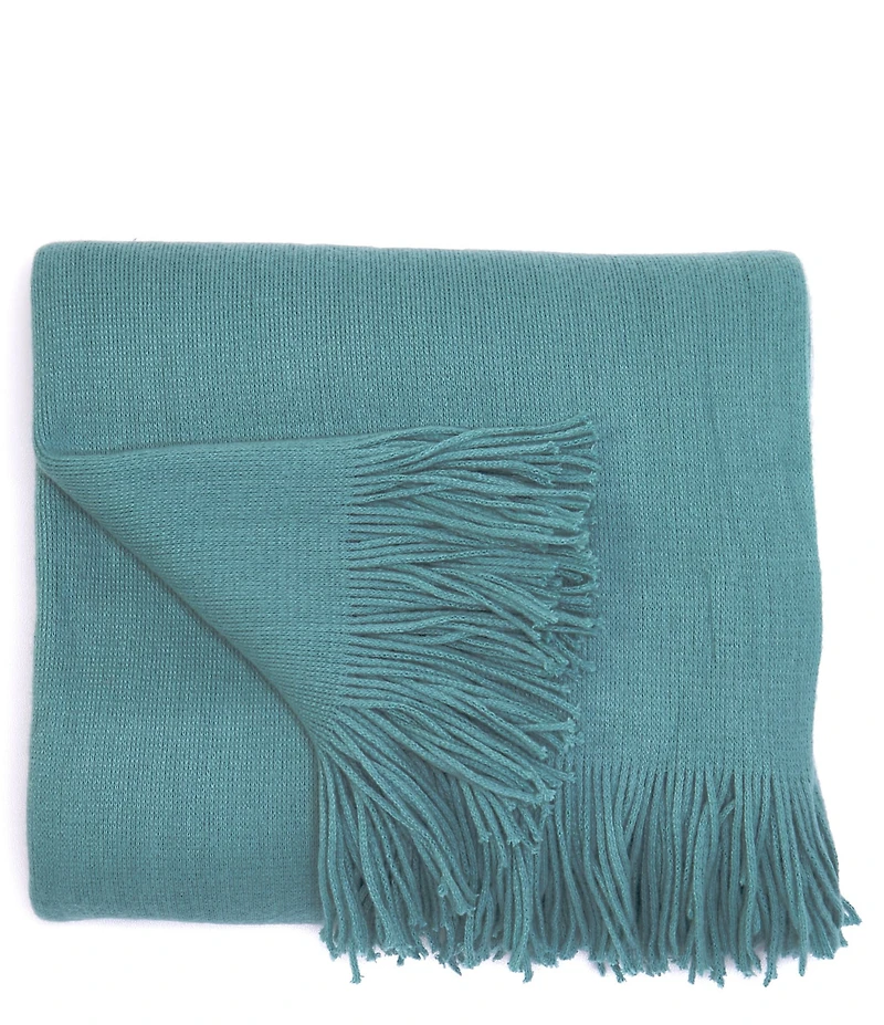 Southern Living Ashford Brushed Knit Fringed Acrylic Throw Blanket
