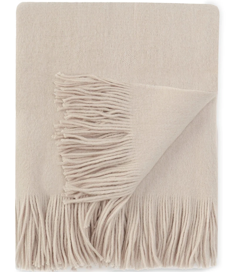 Southern Living Ashford Brushed Knit Fringed Acrylic Throw Blanket