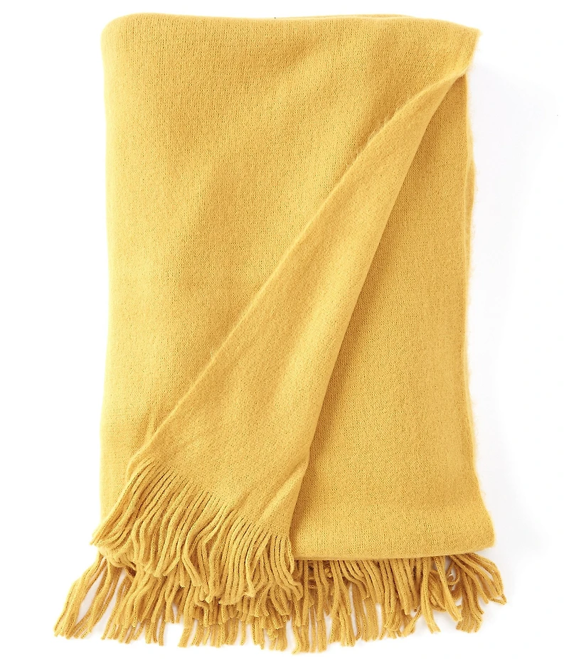 Southern Living Ashford Brushed Knit Fringed Acrylic Throw Blanket