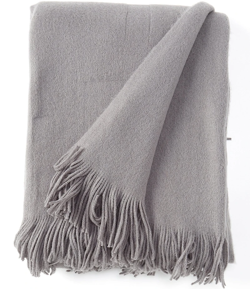 Southern Living Ashford Brushed Knit Fringed Acrylic Throw Blanket