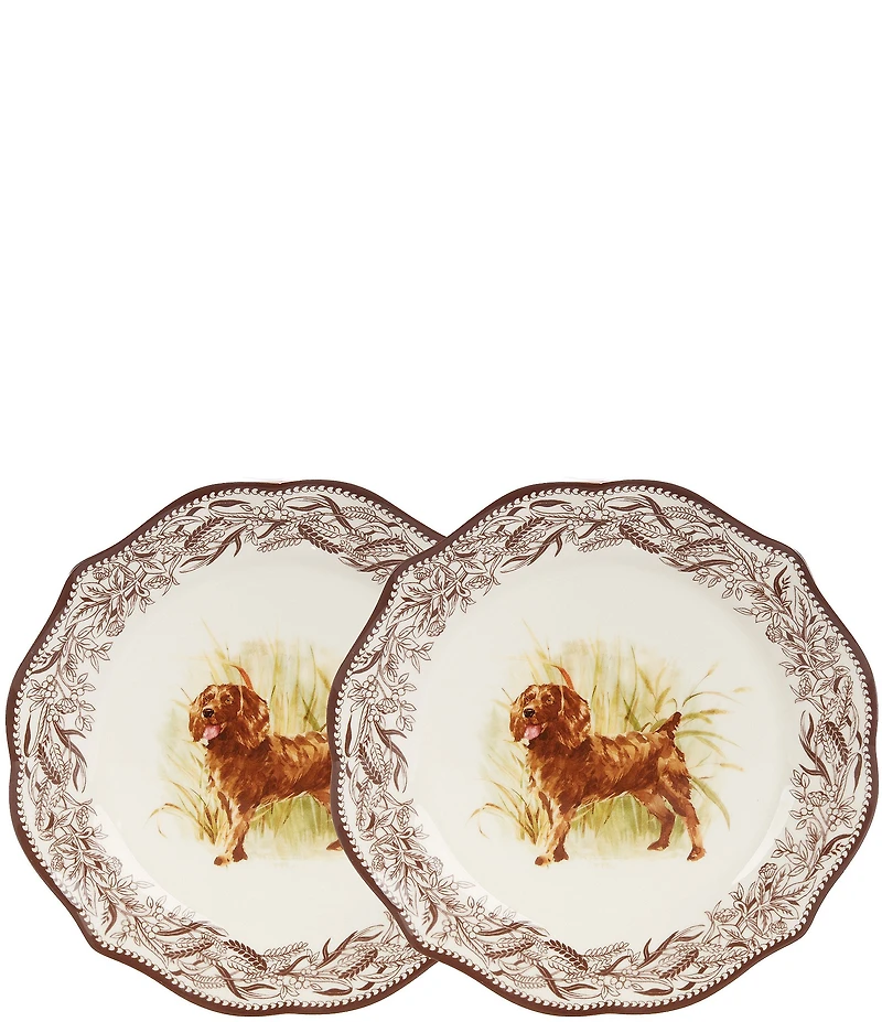 Southern Living Autumn Grove Dog Accent Plates, Set of 2