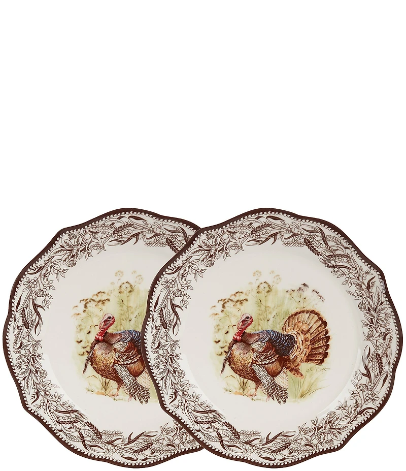 Southern Living Autumn Grove Turkey Accent Plates, Set of 2