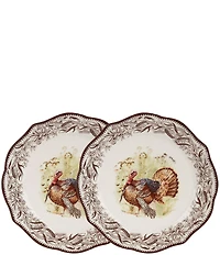 Southern Living Autumn Grove Turkey Accent Plates, Set of 2