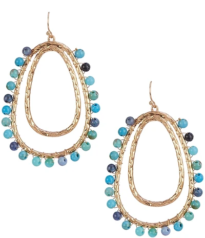 Southern Living Beaded Double Oval Drop Earrings