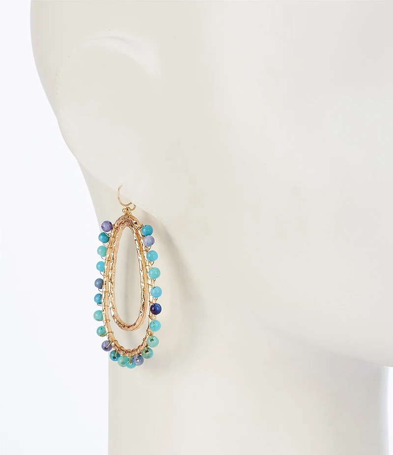 Southern Living Beaded Double Oval Drop Earrings