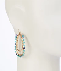 Southern Living Beaded Double Oval Drop Earrings