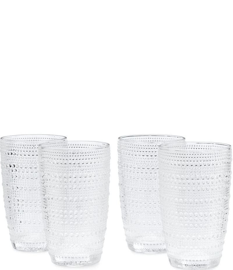 Southern Living 4-Piece Beaded Highball Glass Set