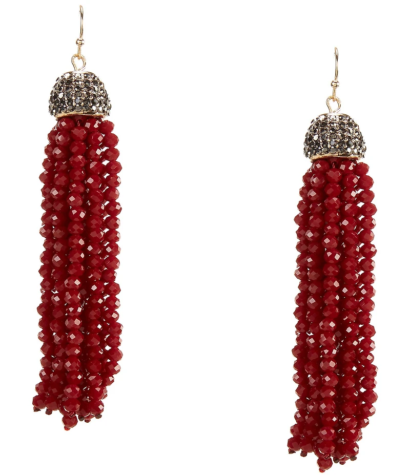 Southern Living Beaded Tassel Drop Earrings