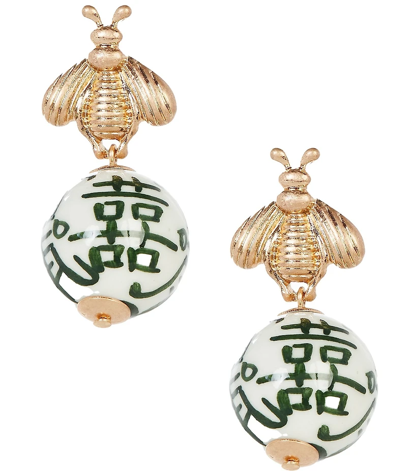 Southern Living Bee Drop Chinoiserie Bead Earrings