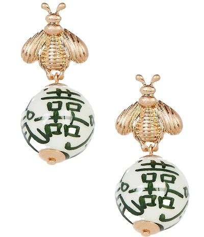 Southern Living Bee Drop Chinoiserie Bead Earrings
