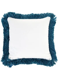 Southern Living Beetle Embroidered Fringe Trim Square Pillow