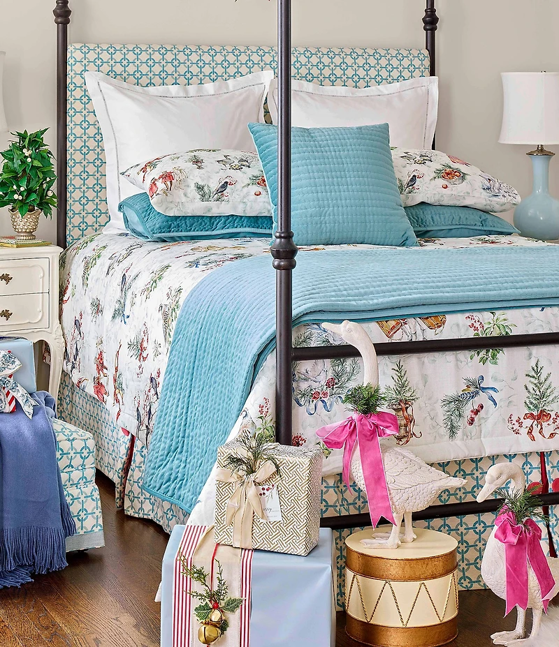 Southern Living Bexley Quilted Velvet Square Pillow