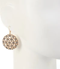 Southern Living Black Diamond Stone Delicate Open Metal Drop Earrings