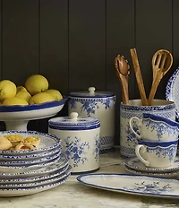 Southern Living Caroline Collection Blue & White Chinoiserie Pasta Bowls, Set of 2
