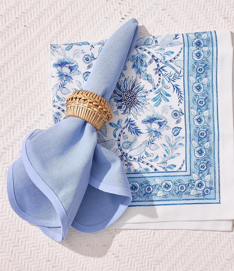 Southern Living Blue Agatha Collection Print Napkins, Set of 4