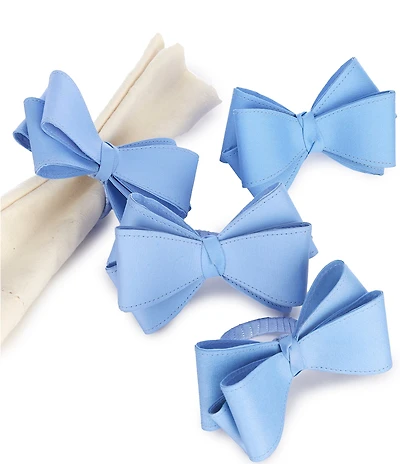 Southern Living Blue Bow Napkin Rings, Set of 4