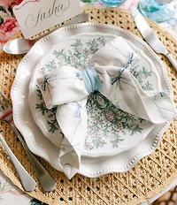 Southern Living Blue White Bow Napkins, Set of 4