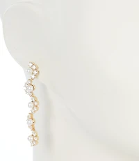 Southern Living x Borrowed & Blue Curved Cubic Zirconia Stones and Pearls Linear Earrings