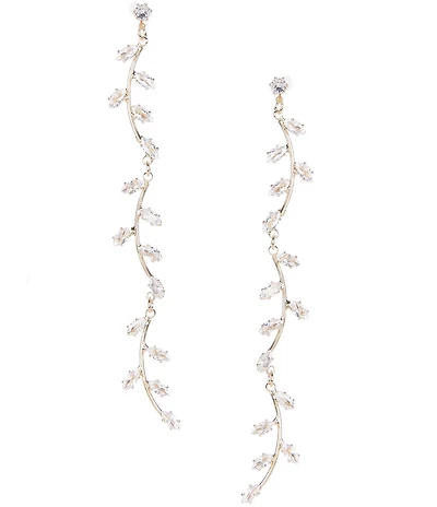 Southern Living x Borrowed & Blue Delicate Cubic Zirconia Vine Linear Earrings