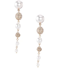 Southern Living x Borrowed & Blue Pearl and Pave Ball Linear Earrings
