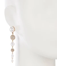 Southern Living x Borrowed & Blue Pearl and Pave Ball Linear Earrings