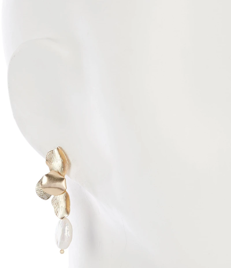 Southern Living x Borrowed & Blue Petal Drop Earrings with Pearl