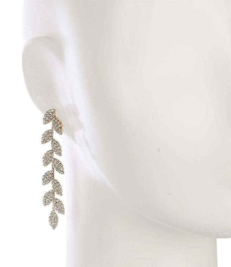 Southern Living x Borrowed & Blue Rhinestone Leaf Vine Linear Earrings