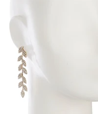 Southern Living x Borrowed & Blue Rhinestone Leaf Vine Linear Earrings