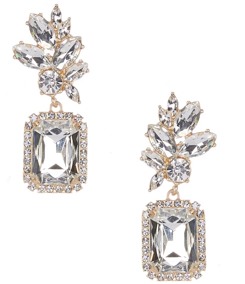 Southern Living x Borrowed & Blue Crystal Square Stone Cluster Drop Earrings