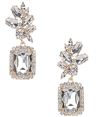 Southern Living x Borrowed & Blue Crystal Square Stone Cluster Drop Earrings