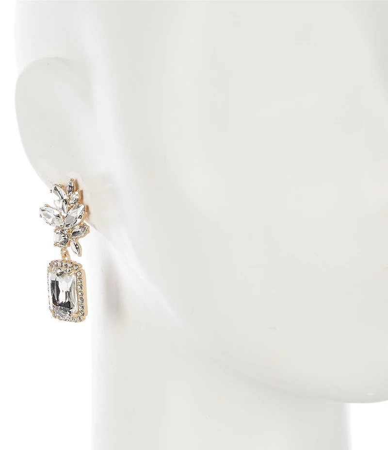 Southern Living x Borrowed & Blue Crystal Square Stone Cluster Drop Earrings