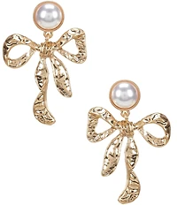 Southern Living Bow Drop Earrings with Pearl