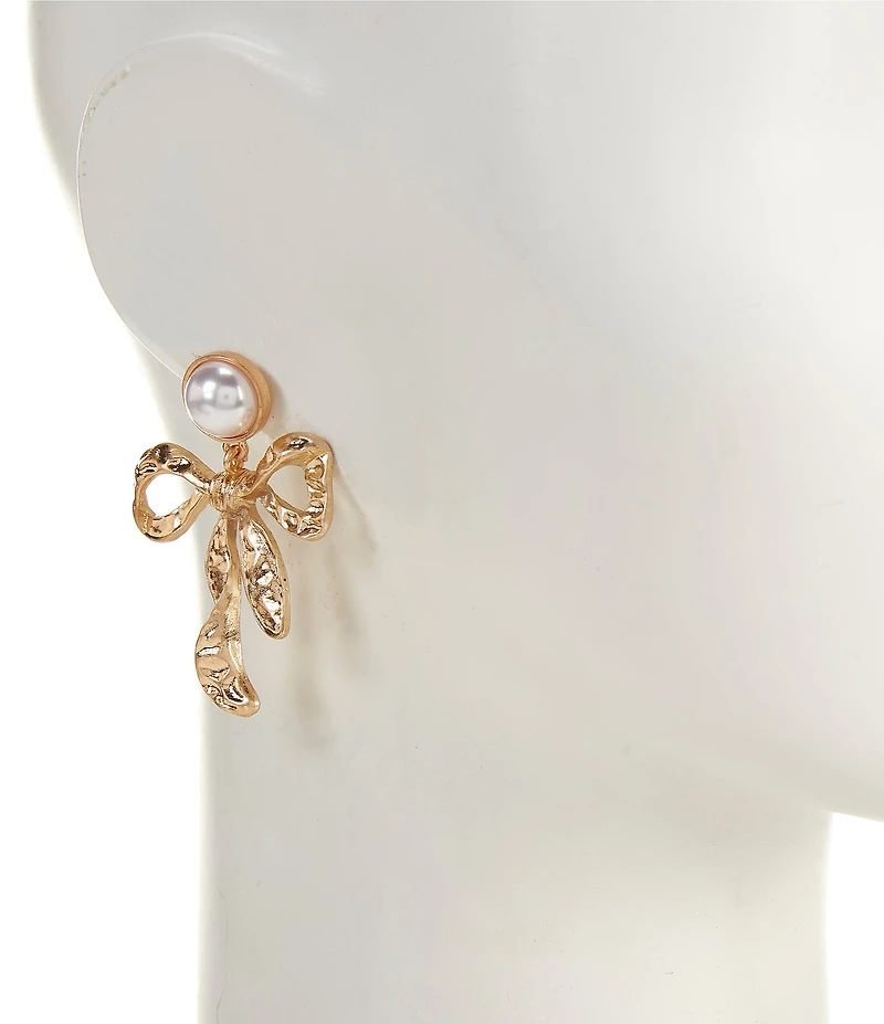 Southern Living Bow Drop Earrings with Pearl