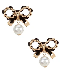 Southern Living Bow Stud with Pearl Drop Earrings