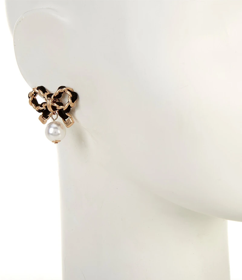 Southern Living Bow Stud with Pearl Drop Earrings