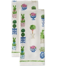 Southern Living Bunny Topiary Kitchen Towels, Set of 2